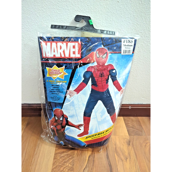 New Marvel Spider-Man Muscle Costume Child Medium 8-10 2 piece fast shipping - Picture 1 of 3